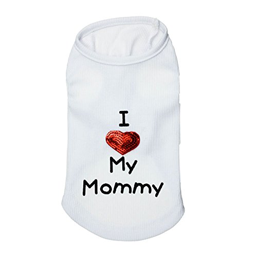 Hunde-Shirts mit Slogan-Weste "I Love My Daddy/Mommy", niedliches Herz-T-Shirt, Kleidung für Chiuahahahaha-Pudel, Teetasse, Shihtzu, Yorkie, Bulldogge, kleines Welpen-Kostüm von Petall