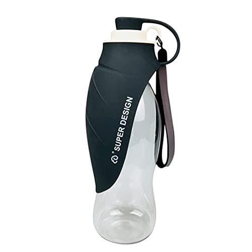 Petalum 580ml Tragbare Hundetrinkflasche für Unterwegs BPA-Frei Haustier Reisenwasserflasche für Hund, Welpen und Katzen Grau von Petalum