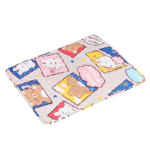 Petalum Bettmatte für Hunde und Katzen, Kissen, rechteckig, waschbar, faltbar, dünn, für Haustiere, bedruckt, mehrfarbig, niedliches Cartoon-Design (Stil A, 40 x 30 cm) von Petalum