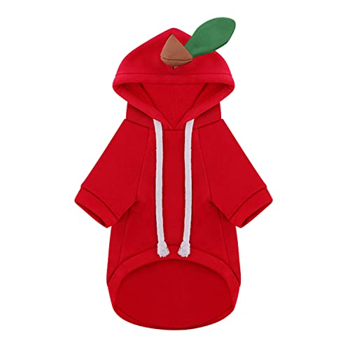 Petalum Hundemantel Hund Hoodie Warm Hundepulli Haustier Kapuzenpullis für Kleine Mittelgroße Hunde warm Hundebekleidung Rote Apfel L von Petalum