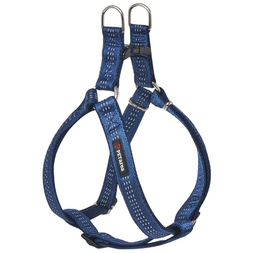 Petarea Step in Hundegeschirr, Reflektierendes verstellbares Westengeschirr für kleine, mittelgroße und große Rassen, No Pull Hundegeschirr, Walking Training Control Harnesses (Marineblau, Small) von Petarea