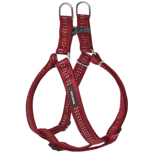 Petarea Step in Hundegeschirr, Reflektierendes verstellbares Westengeschirr für kleine, mittelgroße und große Rassen, No Pull Hundegeschirr, Walking Training Control Harnesses (Red, Small) von Petarea