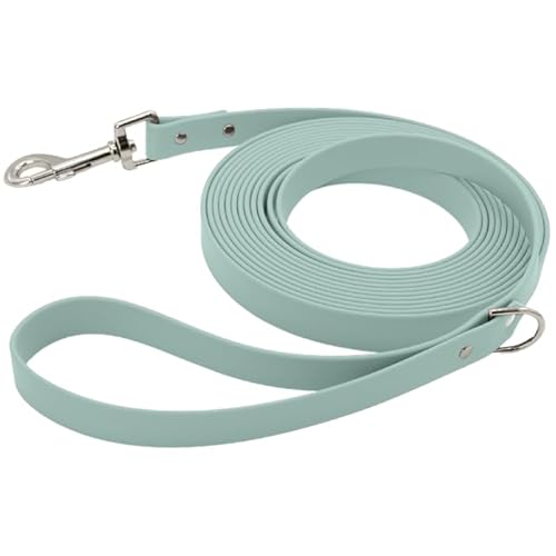 Petbo 10m Schleppleine mit Handschlaufe | Extra Bequeme 19mm Breite für mittelgroße & große Hunde | weich + leicht zu säubern | Hundeleine mit 10 Meter Länge (Pastell-Blau - Gurtband) von Petbo