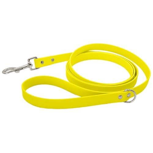 Petbo® 2m Führleine mit Handschlaufe | 19mm Breite für kleine, mittelgroße & große Hunde | weich + leicht zu säubern | Hundeleine mit 2 Meter Länge (Neon-Gelb - Gurtband) von Petbo