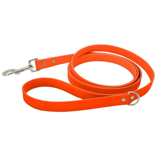 Petbo® 2m Führleine mit Handschlaufe | 19mm Breite für kleine, mittelgroße & große Hunde | weich + leicht zu säubern | Hundeleine mit 2 Meter Länge (Orange - Gurtband) von Petbo