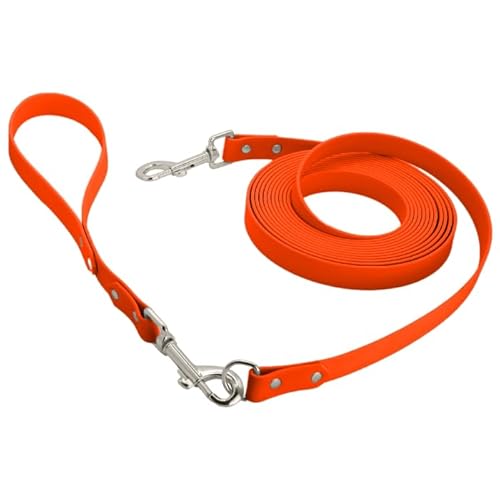 Petbo 5m Kurze Schleppleine 19mm mit abnehmbaren Kurzführer (ohne Handschlaufe/Kein Verheddern) Extra Breite 19mm für alle Hunde (Orange - Gurtband) von Petbo