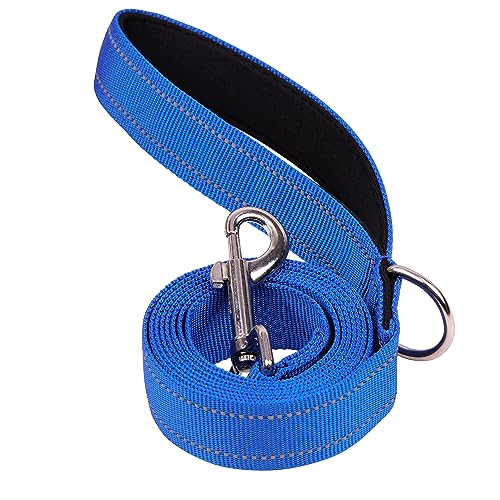 Petbuy Doppelseitige reflektierende Hundeleine für große und mittelgroße und kleine Hunde, starke und langlebige Haustier-Nylon-Leinen mit weich gepolstertem Griff, Welpenleine mit D-Ring (Marineblau, von Petbuy