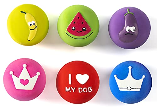 Pawdoer Quietschender Hundeball, niedliches Latex-Hundespielzeug für Welpen und kleine Hunde, weiches Gummi, Apportierspiel, Fangball, Hüpfen und lustiges Quietschspielzeug für Haustiere von Petdoer