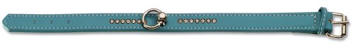 Petego La CINOPELCA Hundehalsband Gepolsterte Leder Hundehalsband in Design Farben mit Kristallen von Petego