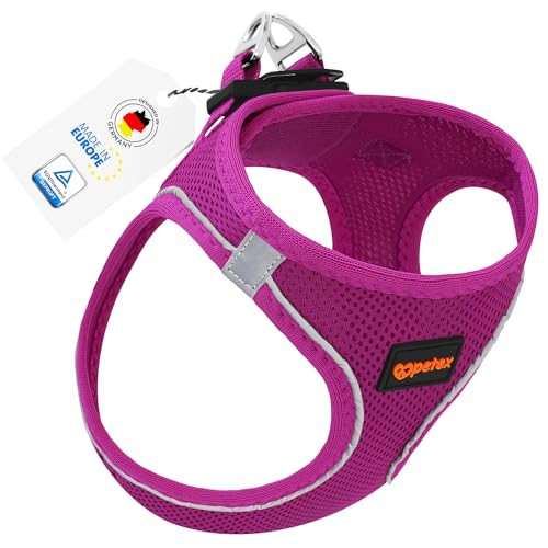 Petex Hundegeschirr für kleine & mittelgroße Hunde - TUV Geprüft - Made in Europe - Welpengeschirr mit Air Mesh Technologie - Reflektierend und Atmungsaktiv - Brustgeschirr für Hund - Dog Harness von Petex