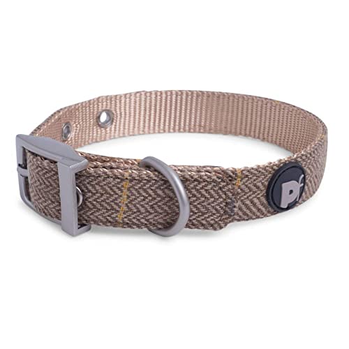 Petface Hellbraunes Tweed-Halsband, Größe L von Petface