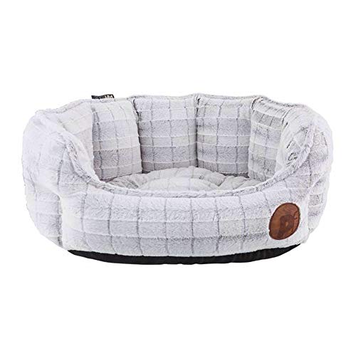 Petface Hundebett, oval, Plüsch, Größe L, Weiß von Petface