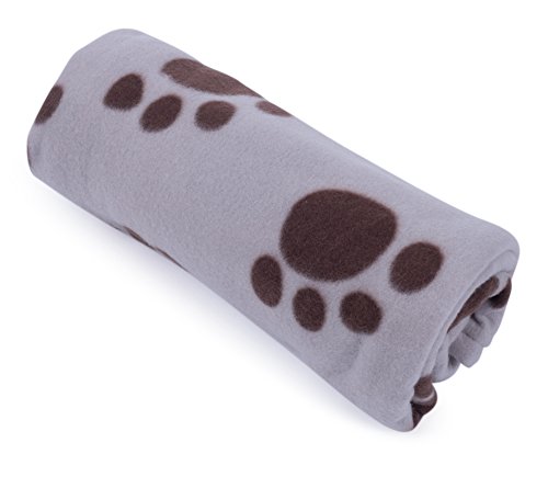 Petface Weiche Kuscheldecke aus Fleece, Pfotenabdrücke, Decke für Hunde, 100 x 70 cm von Petface