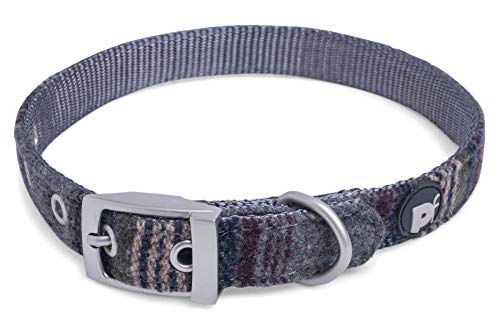 Petface Graues Tweed-Halsband, Größe L von Petface