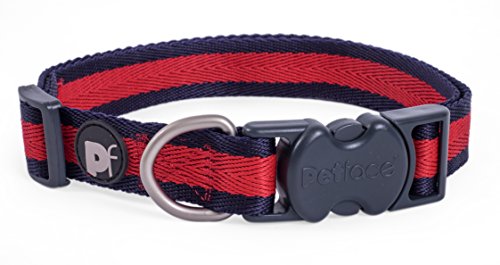 Petface Hundehalsband, mittelgroß, gestreift, tiefrot von Petface