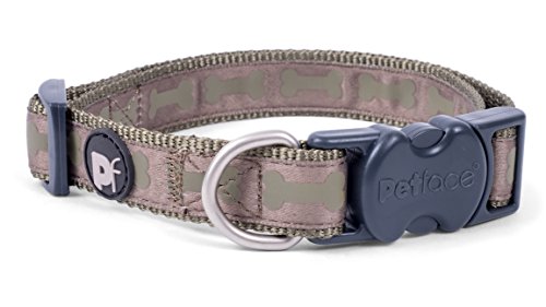 Petface Hundehalsband Ton-in-Ton mit Knochenmuster, klein, dunkelgrün von Petface