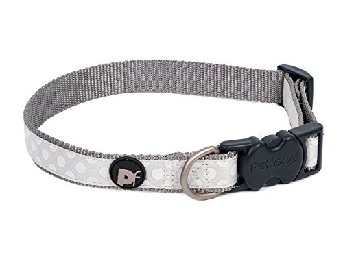 Petface Hundehalsband Ton-in-Ton mit Punkten, klein, hellgrau von Petface