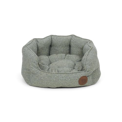 Petface Sage Fischgräten-Hundebett, oval, niedrig, Größe S von Petface