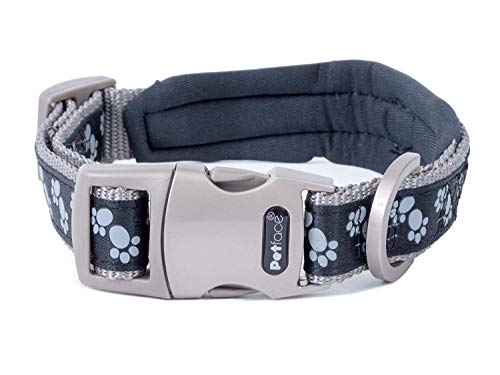 Petface Signature Hundehalsband, gepolstert, Größe S, graue Punkte von Petface