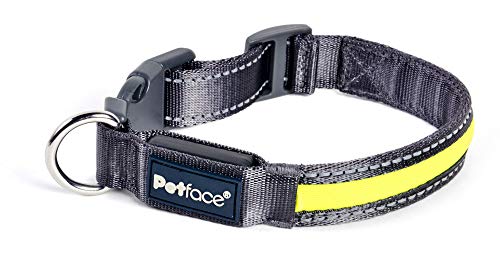 Petface reflektierendes blinkendes Halsband, M, gelb von Petface