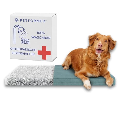 Petformed Orthopädisches Hundebett - OXYMESH 5cm Hundesofa 104x65cm, Waschbar Hundecouch - Antiallergisch und Antibakteriell Wasserdicht Hundematratze: Grün von Petformed