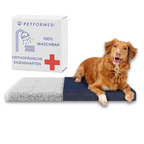 Petformed Orthopädisches Hundebett - OXYMESH 5cm Hundesofa 120x71cm, Waschbar Hundecouch - Antiallergisch und Antibakteriell Wasserdicht Hundematratze: Dunkel Blau von Petformed