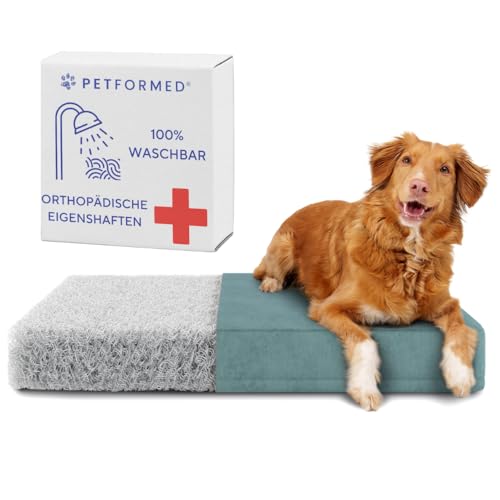 Petformed Orthopädisches Hundebett - OXYMESH Hundesofa 120x71cm, Waschbar Hundecouch - Antiallergisch und Antibakteriell Wasserdicht Hundematratze: Grün von Petformed