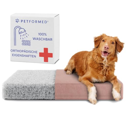 Petformed Orthopädisches Hundebett - OXYMESH Hundesofa 120x71cm, Waschbar Hundecouch - Antiallergisch und Antibakteriell Wasserdicht Hundematratze: Rosa von Petformed