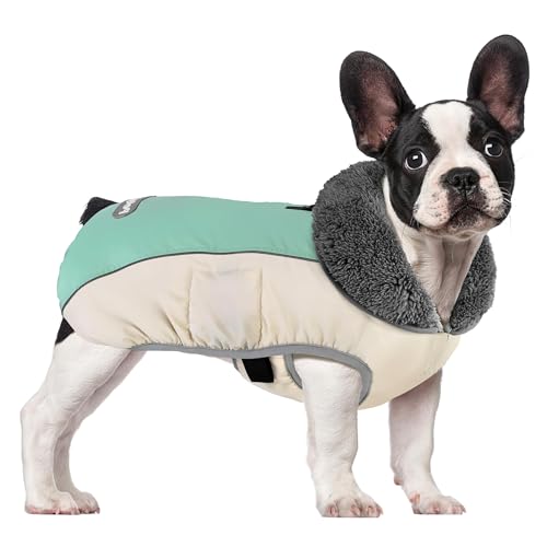 Petglad Hundemantel, wasserdichte Hunde-Winterjacke mit Loch für die Leine, reflektierender, verstellbarer Hundefleecepullover, Warme Schneeweste für kleine, mittelgroße und extra große Hunde von Petglad