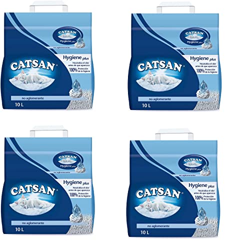 6 Packungen Catsan Hygiene Plus 10 l für Katzen, 60 l, Weiß von Petgnam