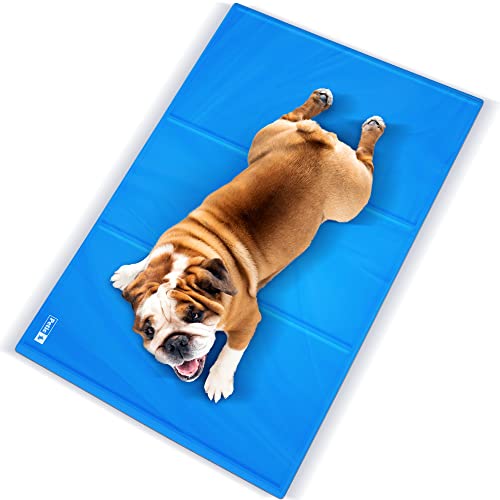 Petic Kühlmatte für Hunde Katzen Haustiere Kältematte für Hunde Selbstkühlende Hundedecke Kühlkissen Hund Kühldecke Matte Groß 50x90cm Cooling Mat for Dog Cat Pets (Sky Blue L) von Petic