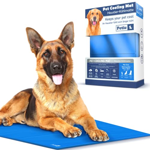 Petic Kühlmatte für Hunde Katzen Haustiere Kältematte für Hunde Selbstkühlende Hundedecke Kühlkissen Hund Kühldecke Matte Groß 50x90cm Cooling Mat for Dog Cat Pets von Petic