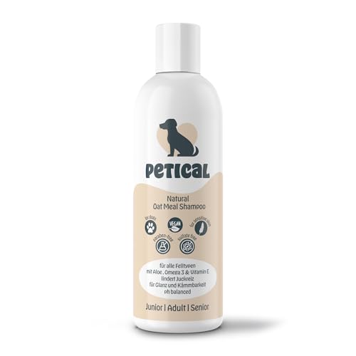 PETICAL Oat Meal Hundeshampoo I 100% vegan & ph-neutral, für alle Fellarten, mit Aloe-Vera & Vitamin-E für mehr Glanz, gegen Juckreiz & Geruch, Hund-Shampoo Welpen Langhaar Hundepflege Dog Grooming von Petical