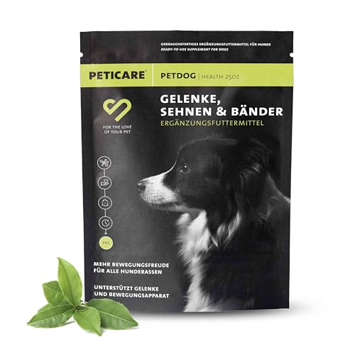 Peticare Gelenk-Pulver für Hunde | Mit MSM, Kollagen | unterstützt Gelenke, Bewegungsapparat, Beweglichkeit, nach Belastung | Keine Tabletten, Kapseln | Ergänzungsfutter-Mittel - petDog Health 2502 von Peticare