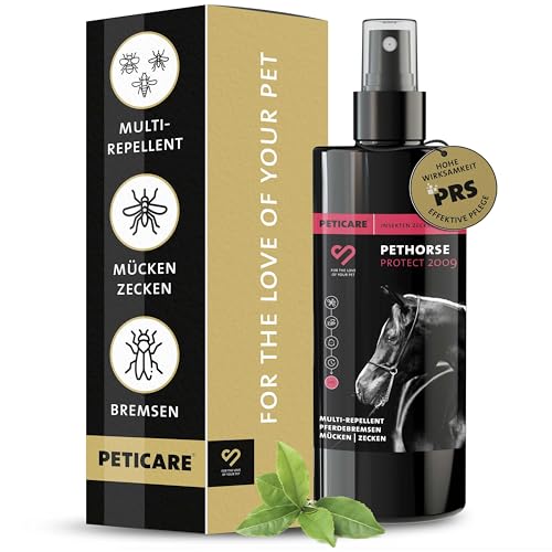 Peticare Anti-Insekten Spray für Pferde | gegen Stechmücken Bremsen Mücken Moskitos und weitere Zweiflügler | sofortige Wirkung | einzigartiges PRS® System für Lange Wirkung – petHorse Protect 2009 von Peticare