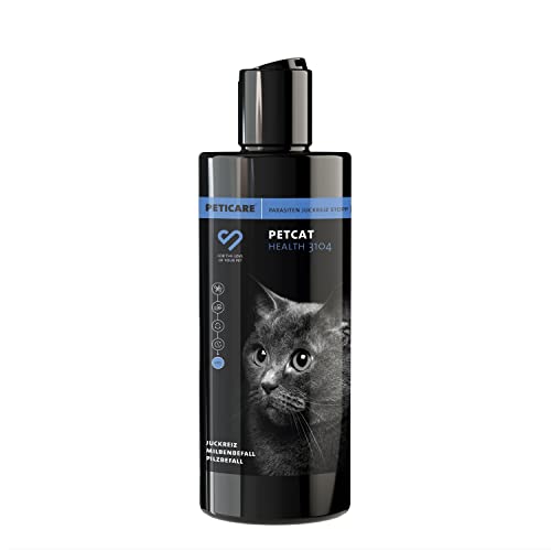 Peticare Katzen Pflege-Shampoo bei Juckreiz Milben Pilz Floh - Spezial Katzen-Shampoo bei unangenehmem Fell-Geruch, pflegt die Katzen-Haut, effektive Pflege-Formel - petCat Health 3104 von Peticare