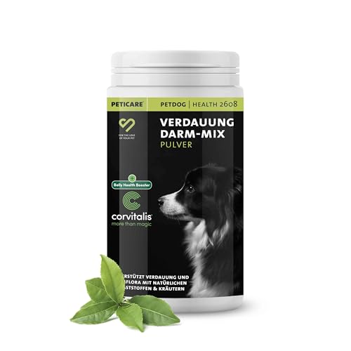 Peticare Verdauung & Darmflora Pulver für Hunde | Unterstützt Magenwohl & gesunde Darmfunktion | mit Inulin, Leinsamen & Artischockenblatt | natürliches Ergänzungsfutter | petDog Health 2608 von Peticare