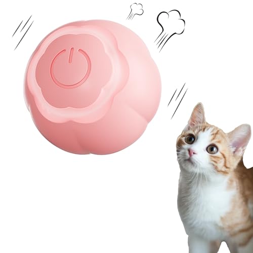 Peticularz® Katzenspielzeug Selbstbeschäftigung Elektrisch Powerball 2.0 für Katzen, Inteaktives Wloom Intelligenz Katzenball Magic Ball (Rosa mit Blütenblättern) von Peticularz