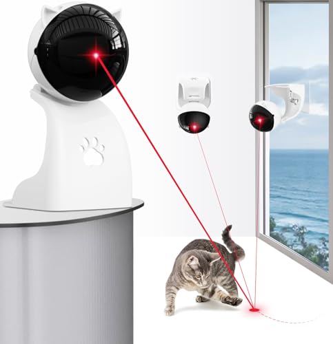 Petiepaw Interaktive Laser-Katzenspielzeuge für Indoor-Katzen, Automatisches Katzlaser-Spielzeug für gelangweilte Erwachsene Indoor-Katzen/Kätzchen/Hunde, USB wiederaufladbar, 3 Geschwindigkeitsmodi von Petiepaw