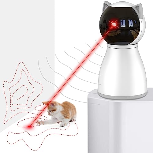 Petiepaw Katzenspielzeug, LED-Licht für Katzen, mit echter und wiederaufladbarer Flugbahn, Bewegungsaktivierung, automatisch, interaktives Spielzeug für Indoor-Katzen/Welpen/Hunde von Petiepaw