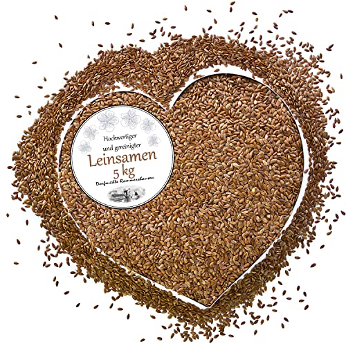 Leinsamen Leinsaat Naturbelassene Leinsamenkörner Flachssamen ganze Körner 5 kg Wärmekissen Kissen Futterzusatz Pferde Vögel Geflügel DML von Petigi