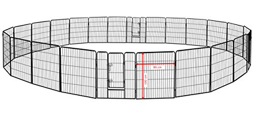 Petigi Tierlaufstall Welpenauslauf Freilaufgehege Freilauf Freigehege Auslauf Gehege Käfig Welpenzaun, Größe (B x H):80 x 100 cm (24x) von Petigi