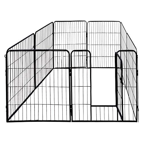 Petigi Tierlaufstall Welpenauslauf Freilaufgehege Freilauf Freigehege Auslauf Gehege Käfig Welpenzaun, Größe (B x H):80 x 100 cm (8X) von Petigi