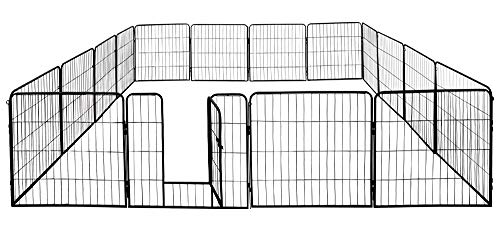 Petigi Welpenauslauf, Freilaufgehege aus pulverbeschichtetem Stahl, zusammenklappbar, Maschenweite 47 mm, inklusive Befestigung zur Verwendung im Garten, Größe (B x H):80 x 60 cm (16x) von Petigi