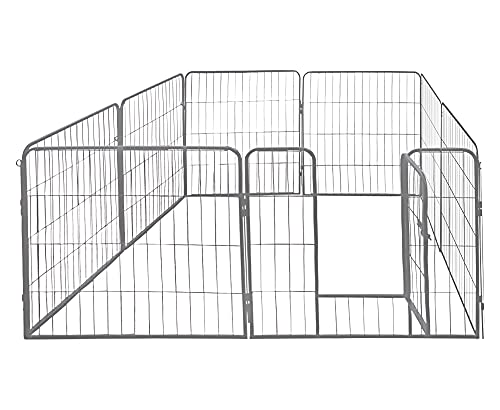 petigi Welpenauslauf XL, 8-teilig, Element-Maß: 60x80 cm, pulverbeschichteter Stahl, Welpenlaufstall, Gehege für Hunde, Hasen, Meerschweinchen, Katzen, pflegeleicht, Käfig von Petigi