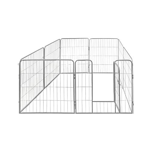 petigi Welpenauslauf XL, 8-teilig, Element-Maß: 80x80 cm, pulverbeschichteter Stahl, Welpenlaufstall, Gehege für Hunde, Hasen, Meerschweinchen, Katzen, pflegeleicht von Petigi