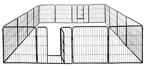 Petigi Welpenauslauf, Freilaufgehege aus pulverbeschichtetem Stahl, zusammenklappbar, Maschenweite 47 mm, inklusive Befestigung zur Verwendung im Garten, Größe (B x H):80 x 100 cm (16x) von Petigi