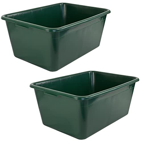 Petigi Wildwanne Futterwanne Mörtelwanne Kunststoffwanne Wassertrog Wasserbehälter 65 L / 90 L Grün Lebensmittelecht Multiwanne, Anzahl:2, Liter:65 L von Petigi