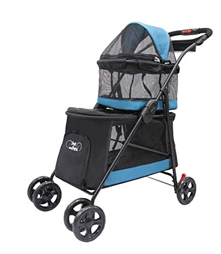 PETIQUE Pet & Pets Doppeldecker-Kinderwagen, 5,2 kg, Blaugrün von Petique