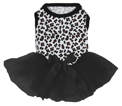 Petitebella Einfarbiges Hundekleid mit Leopardenmuster (Leopardenmuster/Schwarz, Größe S) von Petitebella